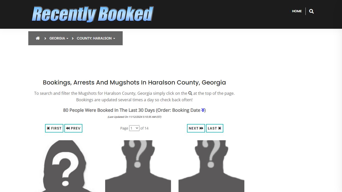 Bookings, Arrests and Mugshots in Haralson County, Georgia