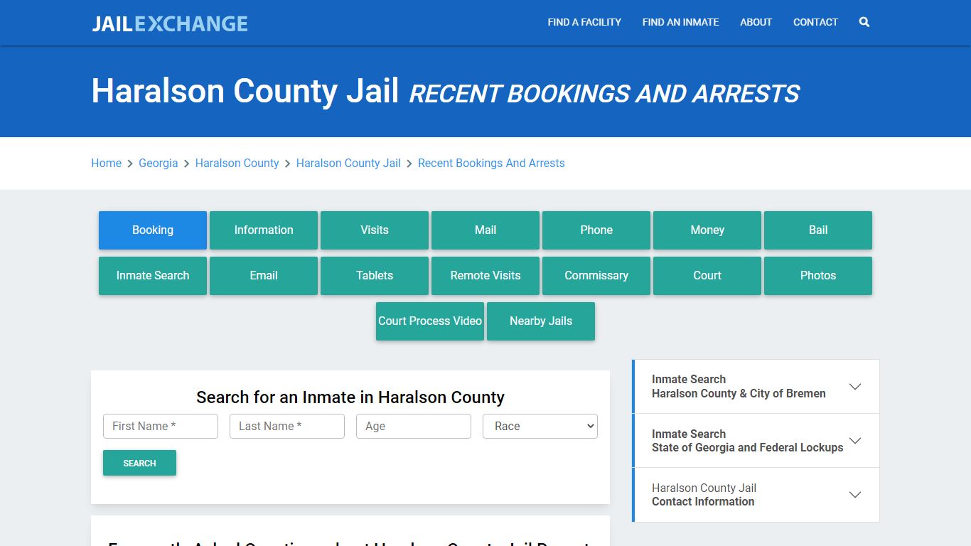 Haralson County Jail Recent Bookings And Arrests - Jail Exchange